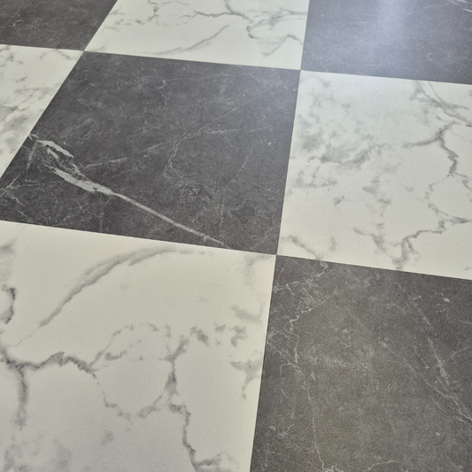 Vinyl Floor Stick on Tile - Grey Marble