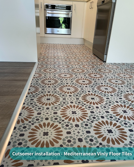 Vinyl Floor Stick on Tile - Mediterranean