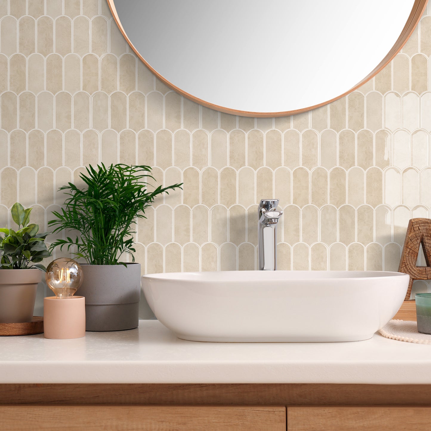 Feather Stick on Tile - Stone