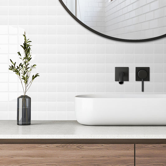 Square Stick on Tile - All White