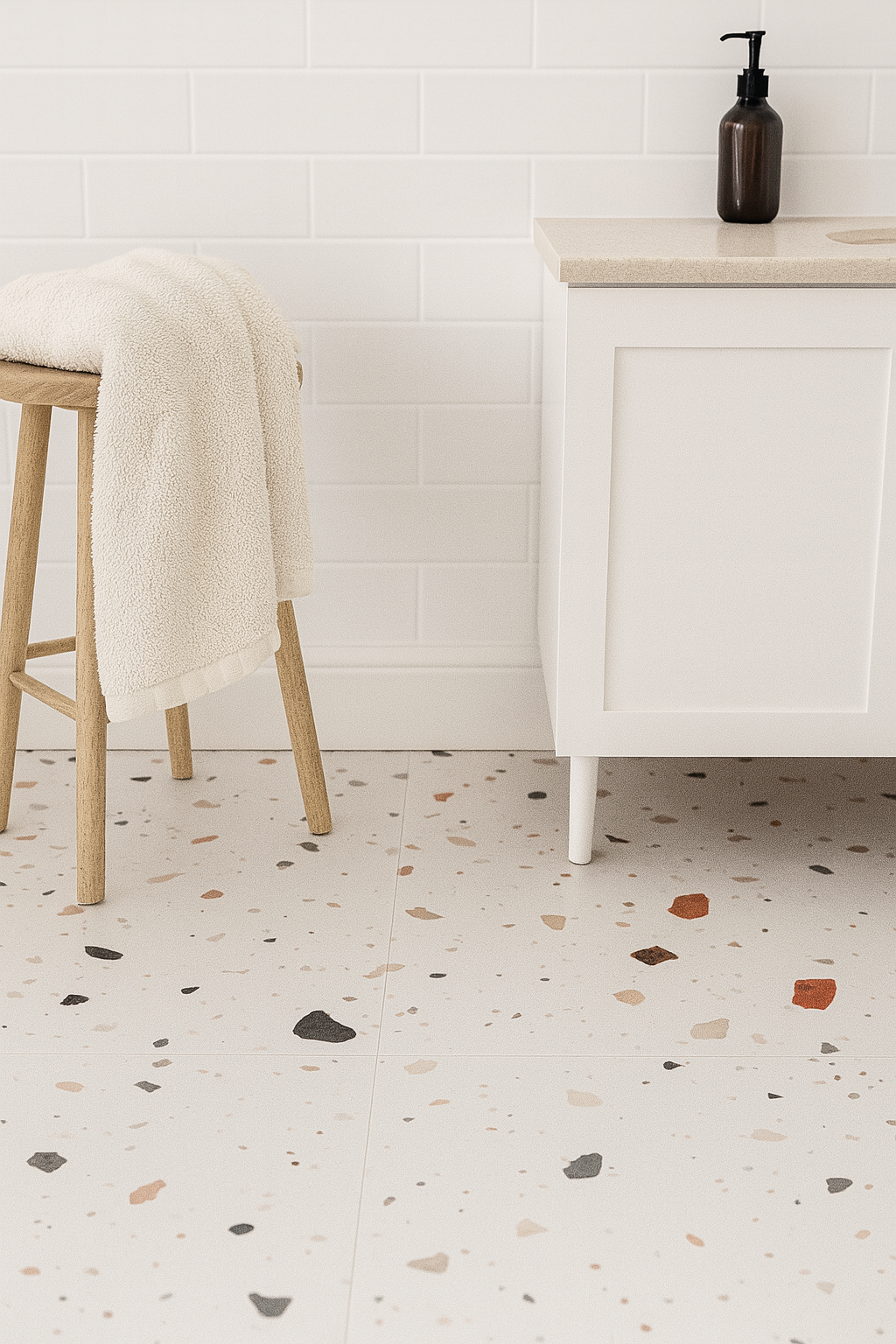 Vinyl Floor Stick on Tile - Luxe Terrazzo