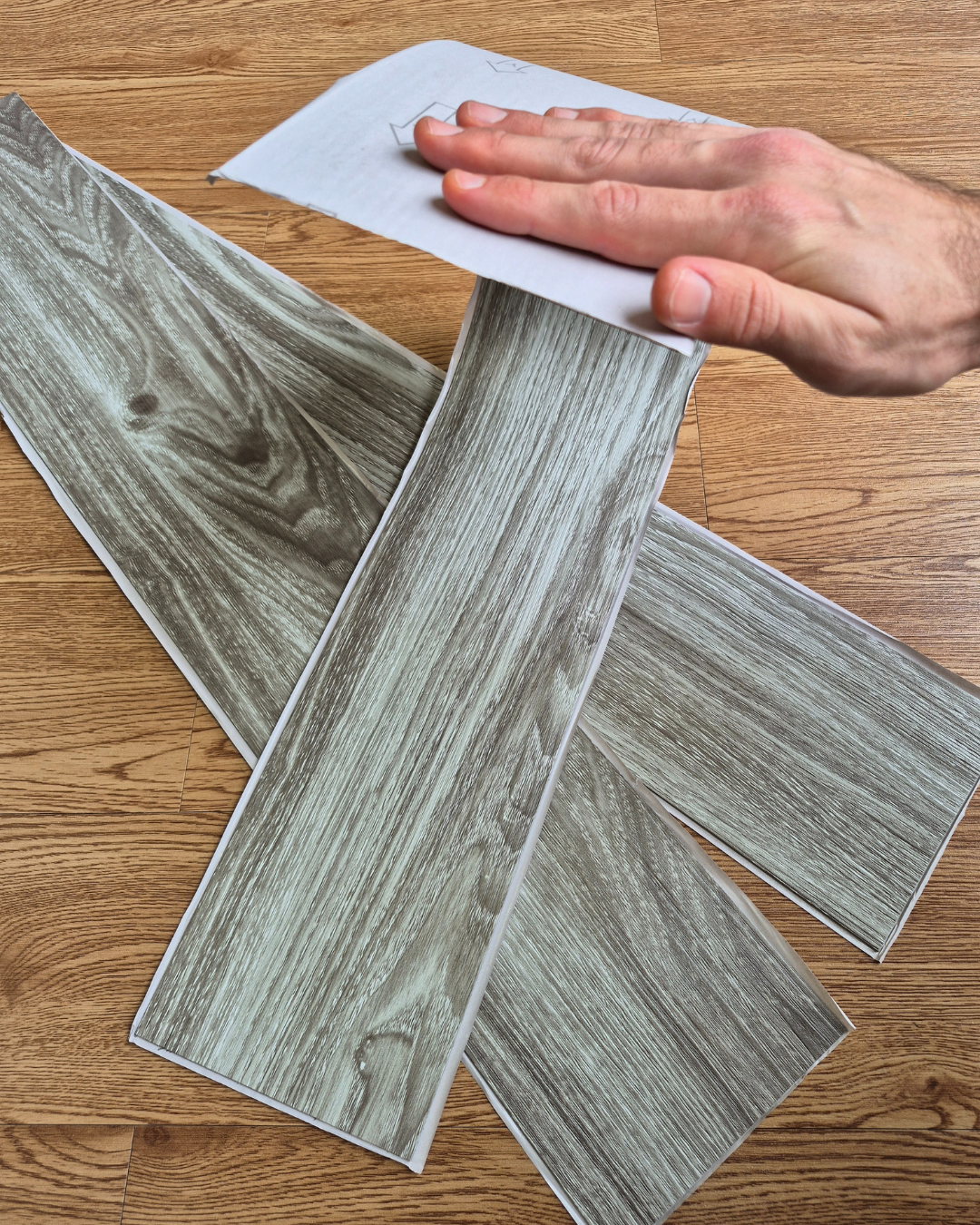 Vinyl Floor Planks Stick on Tile - Cool Light Grey