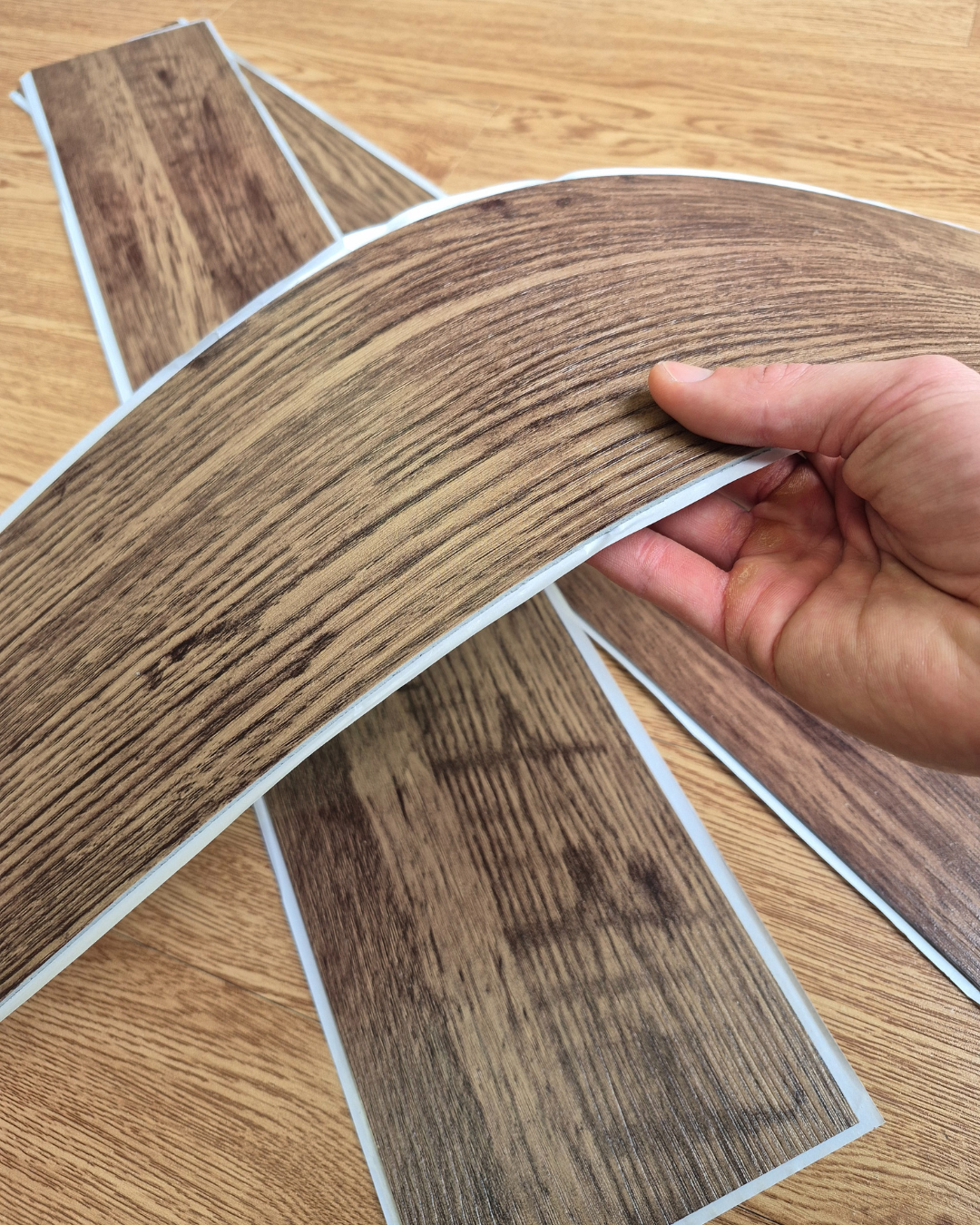 Vinyl Floor Planks Stick on Tile - Dark Walnut