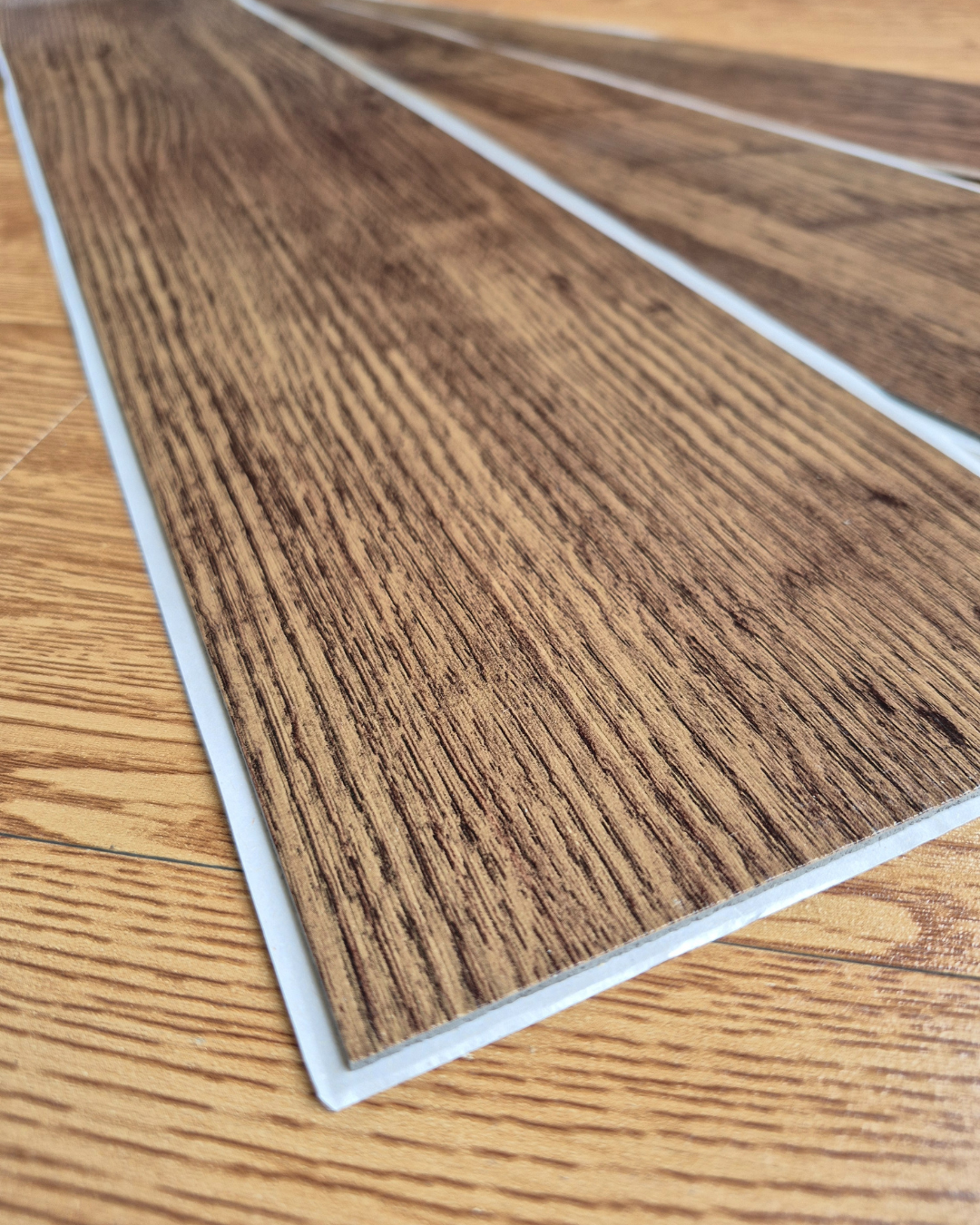 Vinyl Floor Planks Stick on Tile - Dark Walnut
