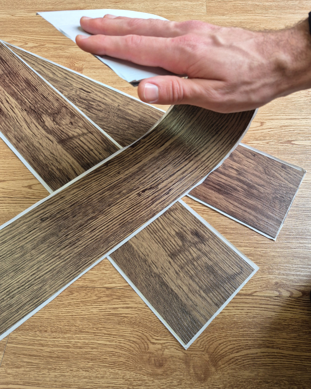 Vinyl Floor Planks Stick on Tile - Dark Walnut
