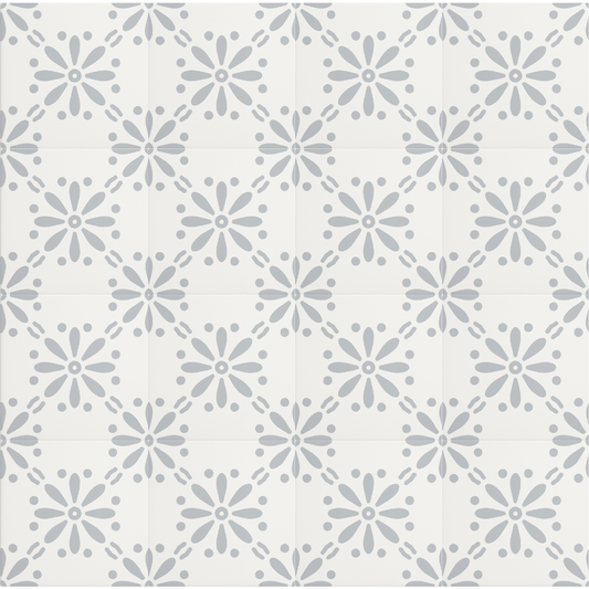 Vinyl Floor Stick on Tile - Grey Bloom