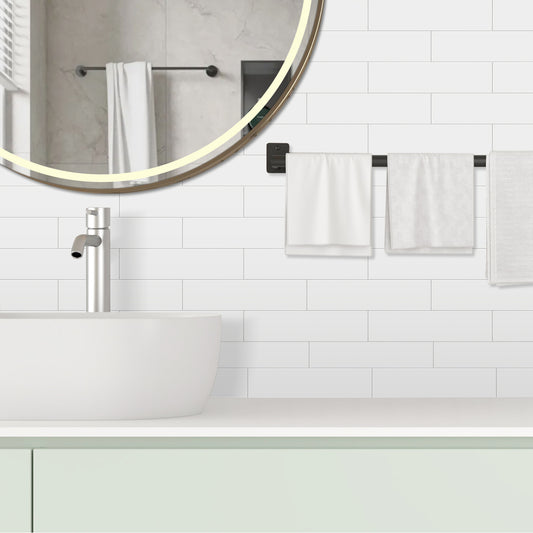 Long Subway Stick on Composite Tile - Matte White