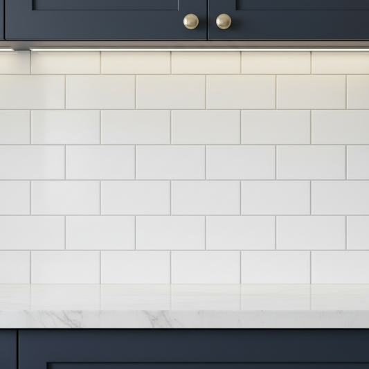 Subway Stick on Composite Tile - Gloss White