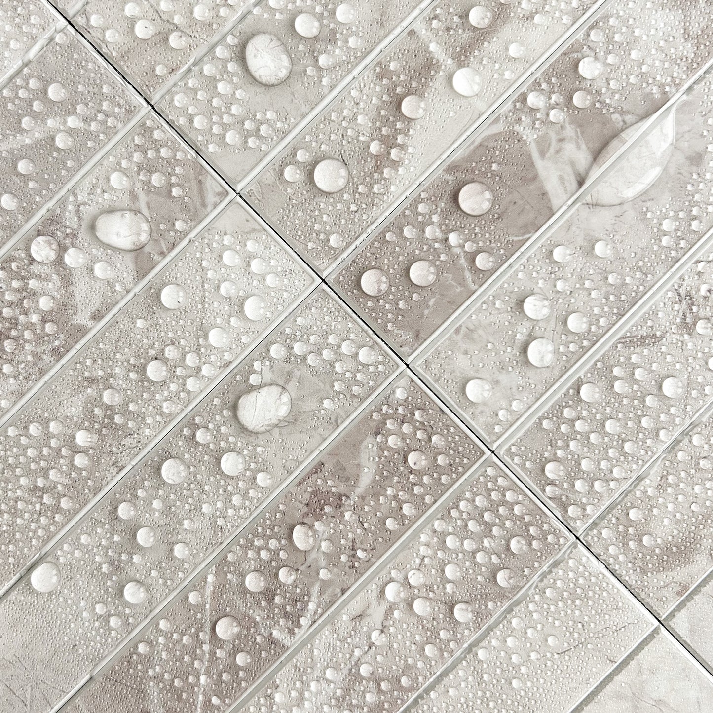 Kit Kat Stick on Composite Tile - Natural Marble