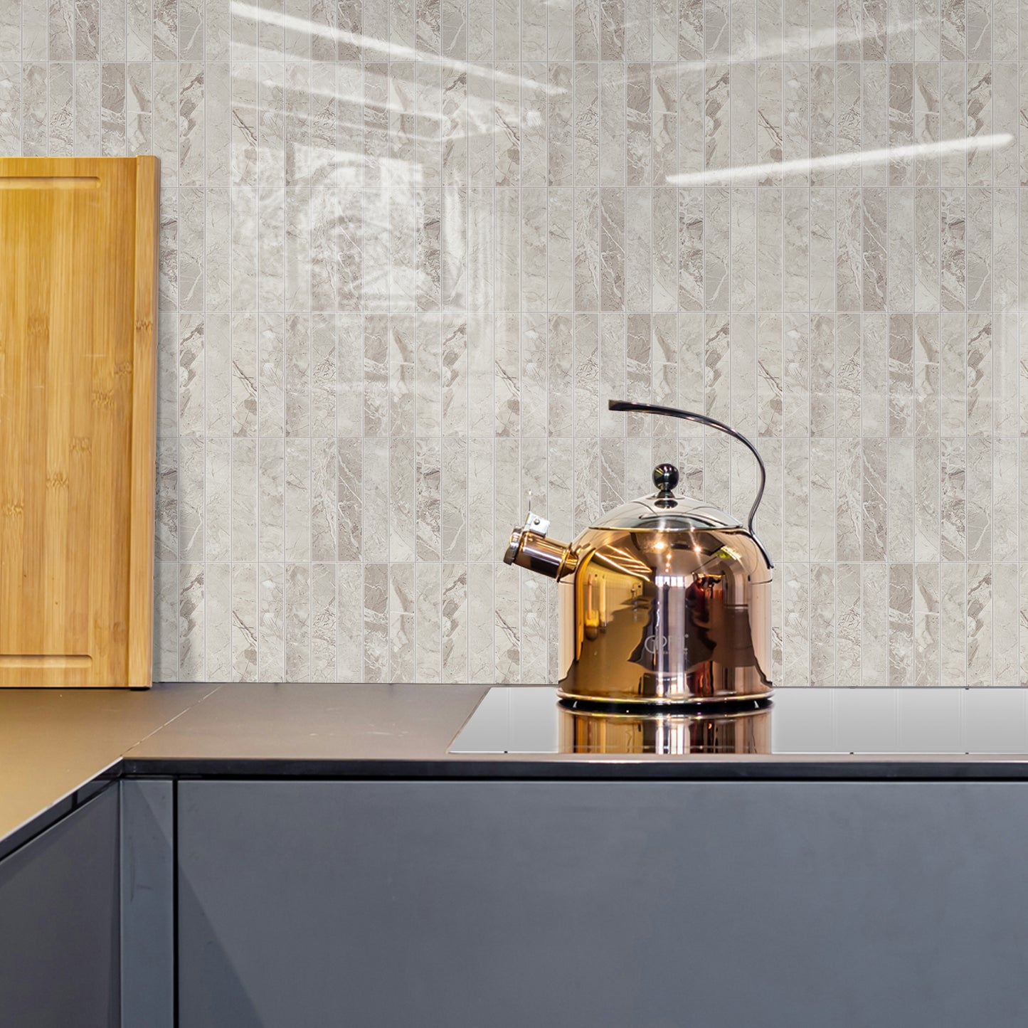 Kit Kat Stick on Composite Tile - Natural Marble