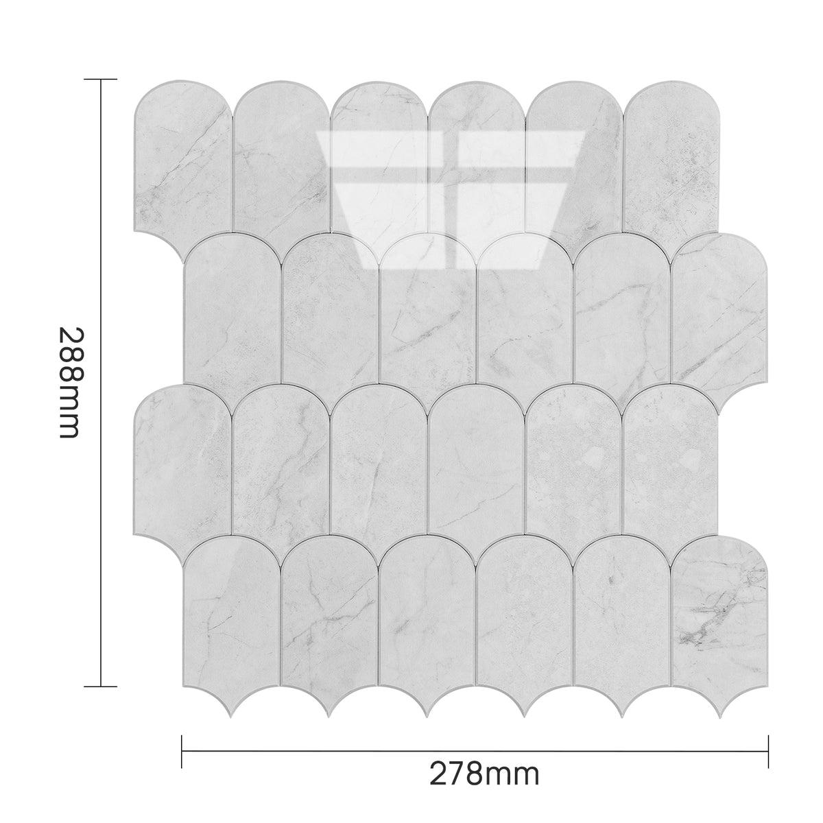 Feather Stick on Composite Tile - Gloss Marble