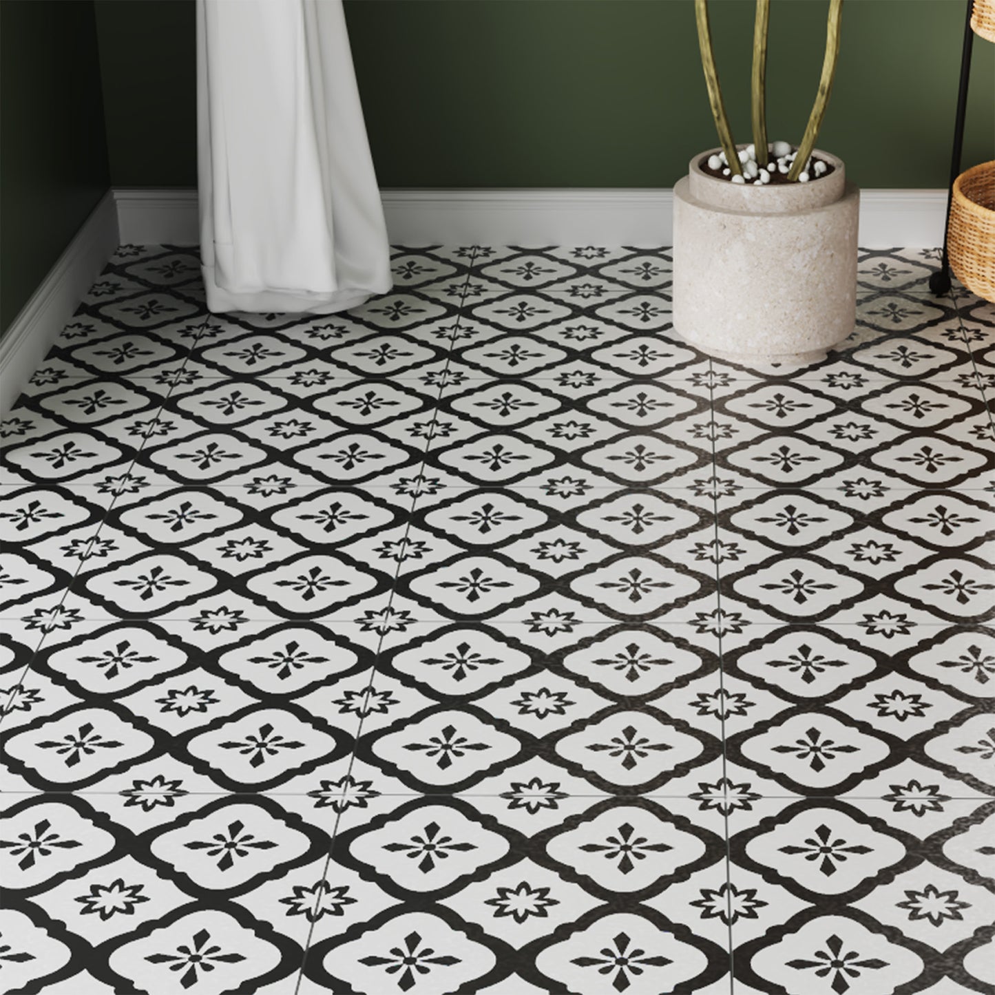 Vinyl Floor Stick on Tile - Flower Sea
