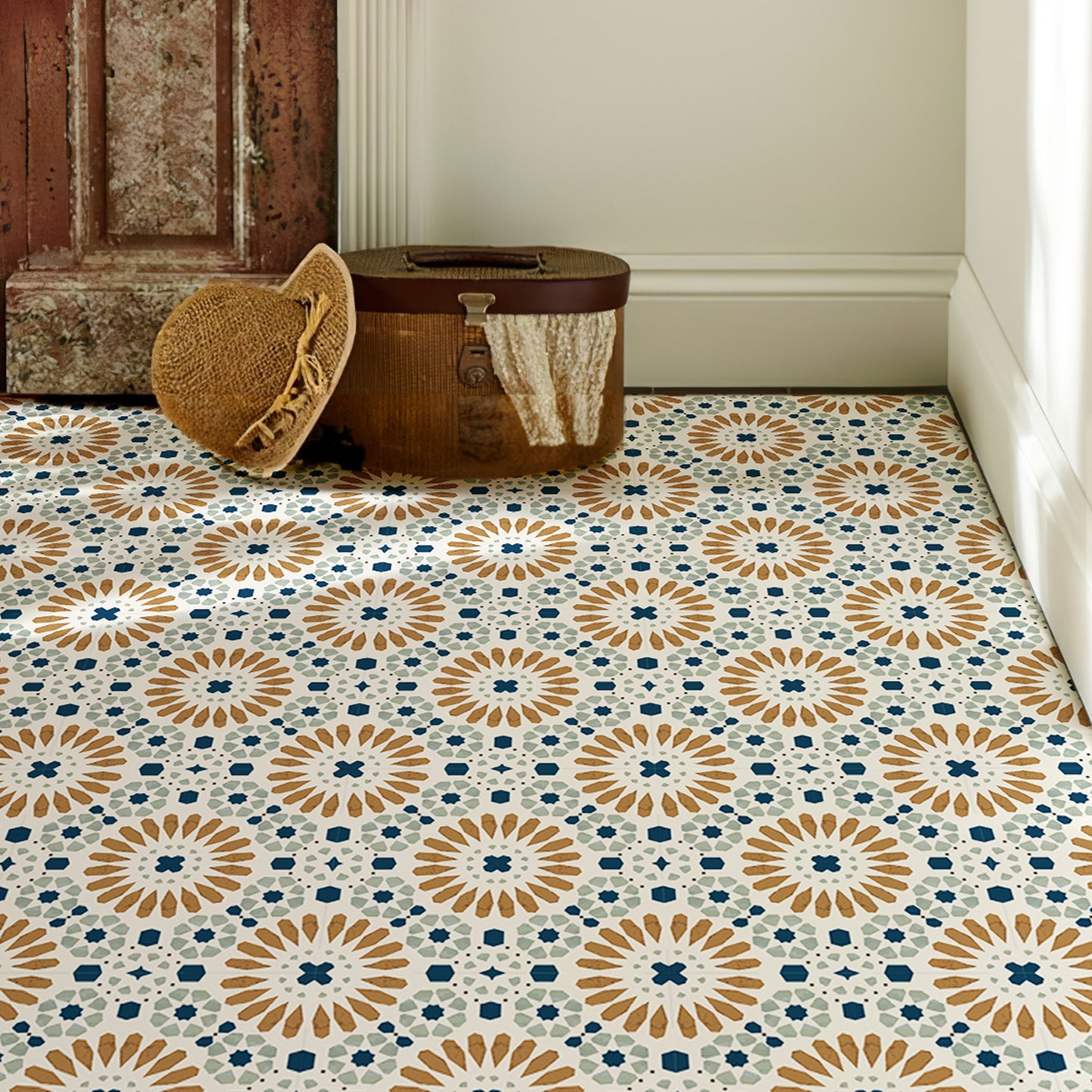Vinyl Floor Stick on Tile - Mediterranean