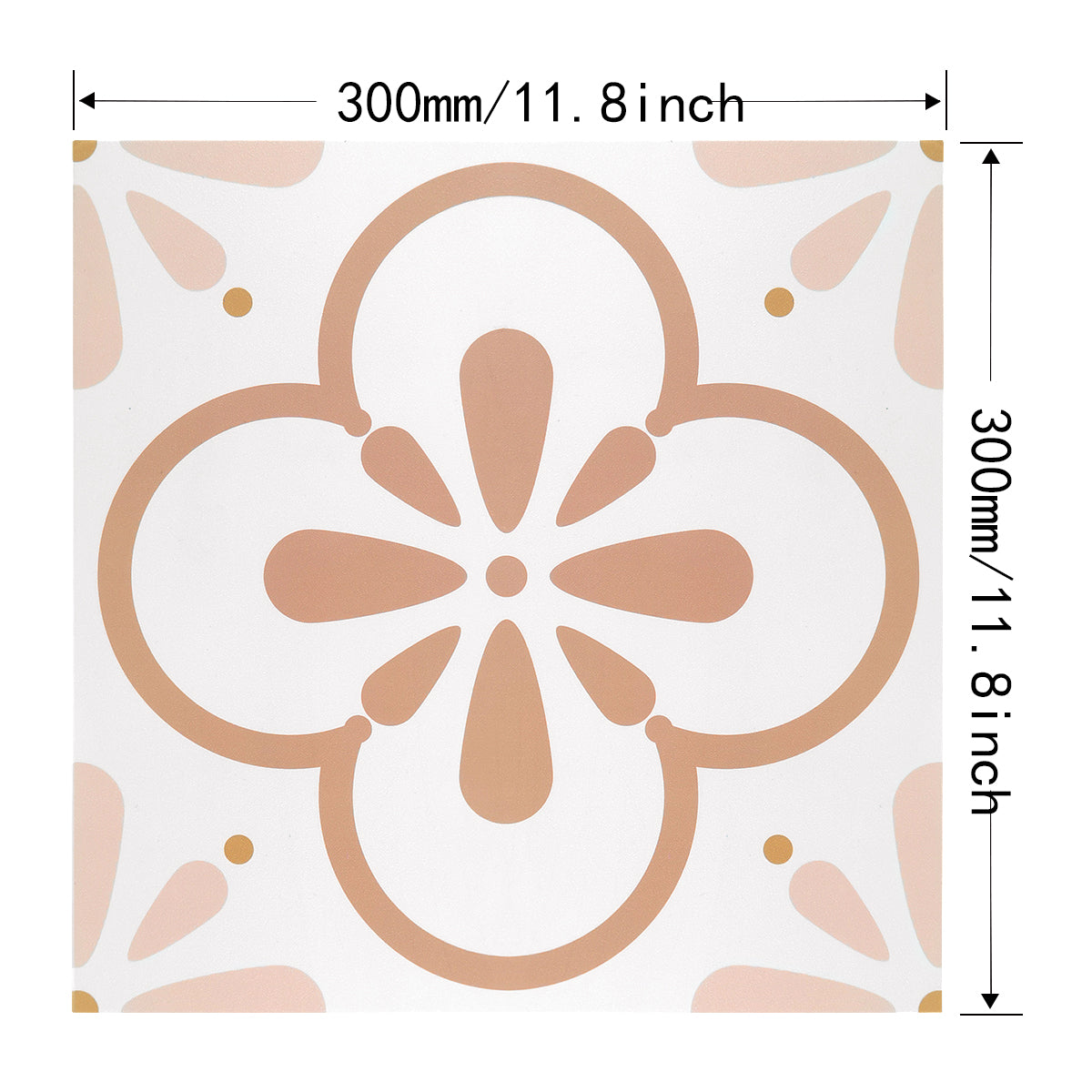 Vinyl Floor Stick on Tile - Pink Flower