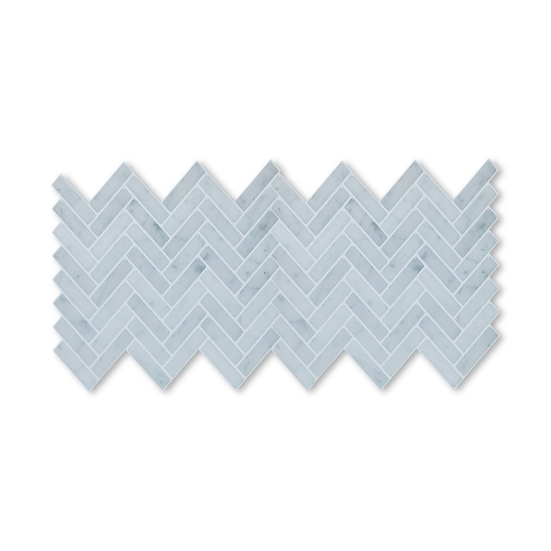 Herringbone Stick on Tile - Light Grey Marble - Stick on Tiles AustraliaStick on Tiles Australia