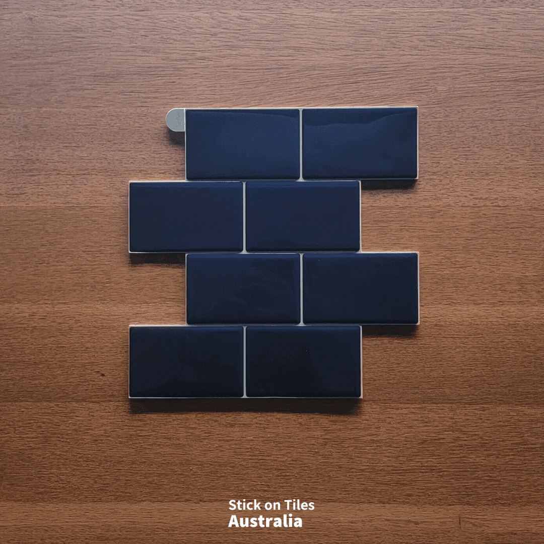 Subway Stick on Tile - Navy Blue
