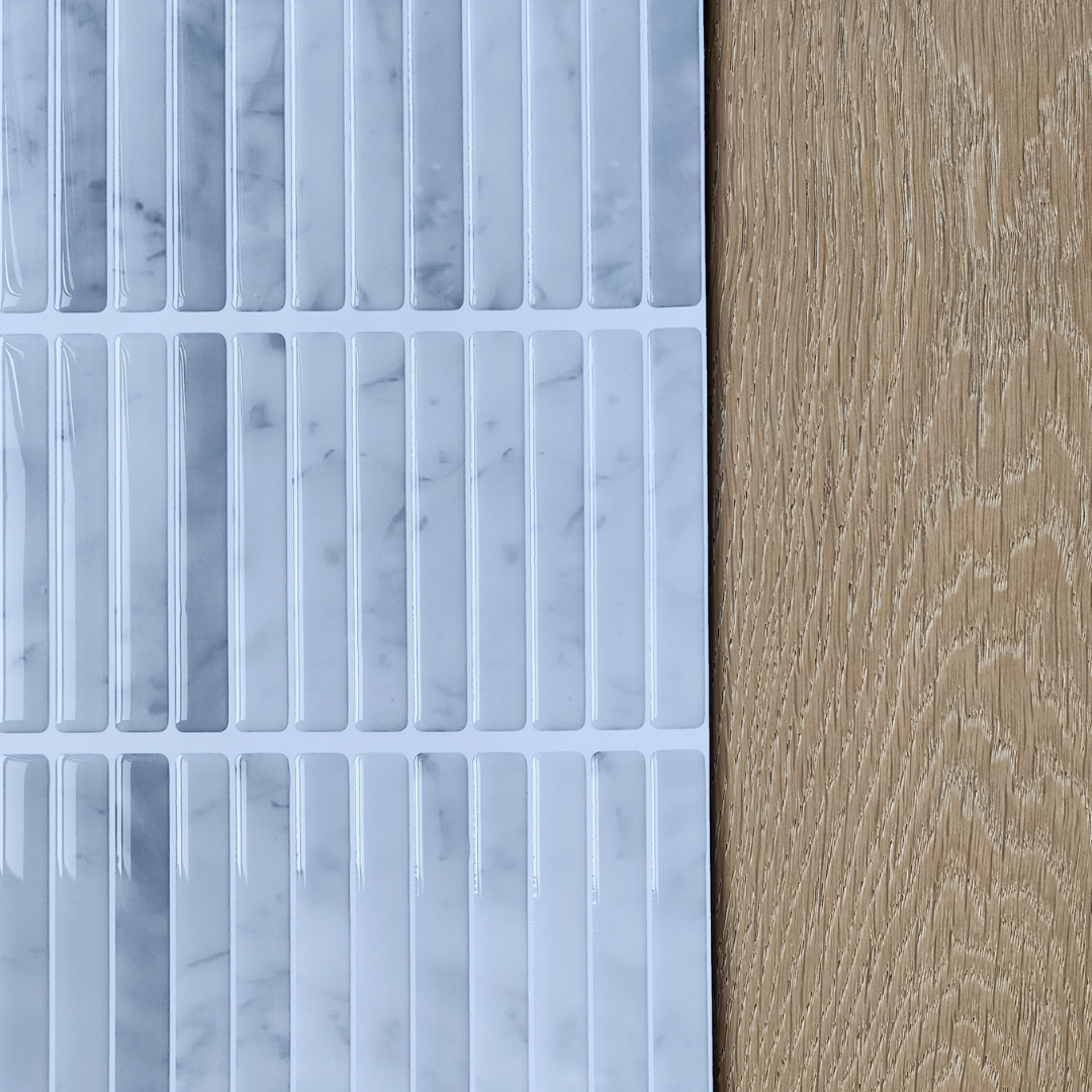 Kit Kat Stick on Tile - Light Grey Marble