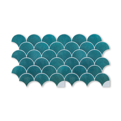 Fish Scale Stick on Tile - Forest Green