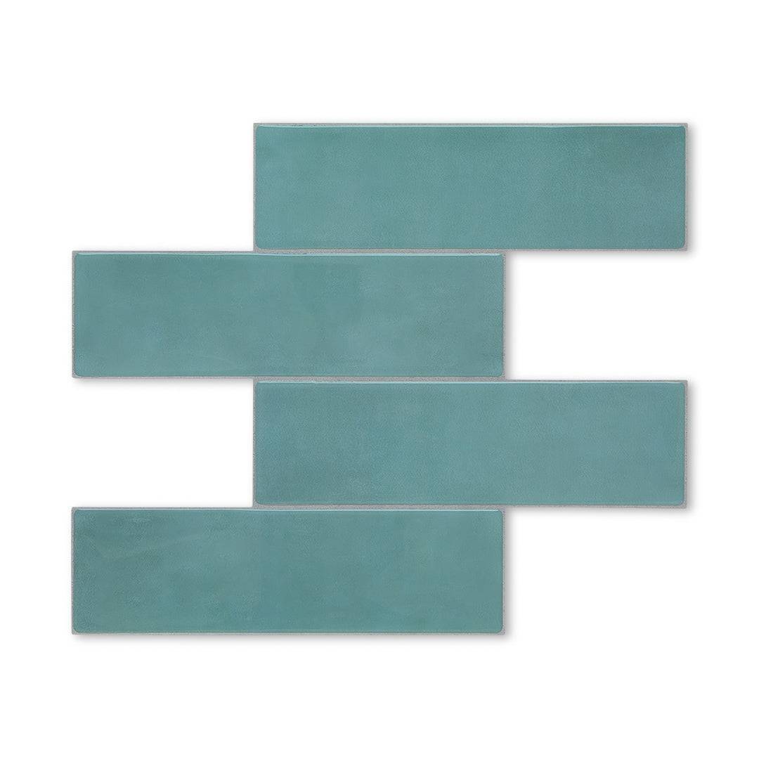 Long Subway Stick on Tile - Eucalyptus Green