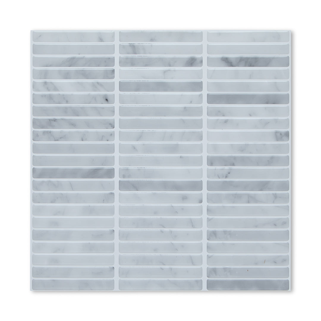 Kit Kat Stick on Tile - Light Grey Marble