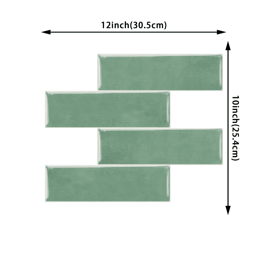 Long Subway Stick on Tile - Eucalyptus Green