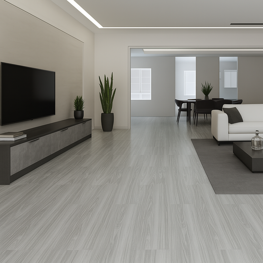 Vinyl Floor Planks Stick on Tile - Cool Light Grey