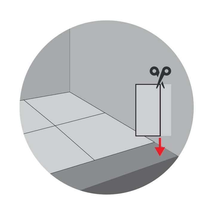 Cutting vinyl floor tiles to fit room edges