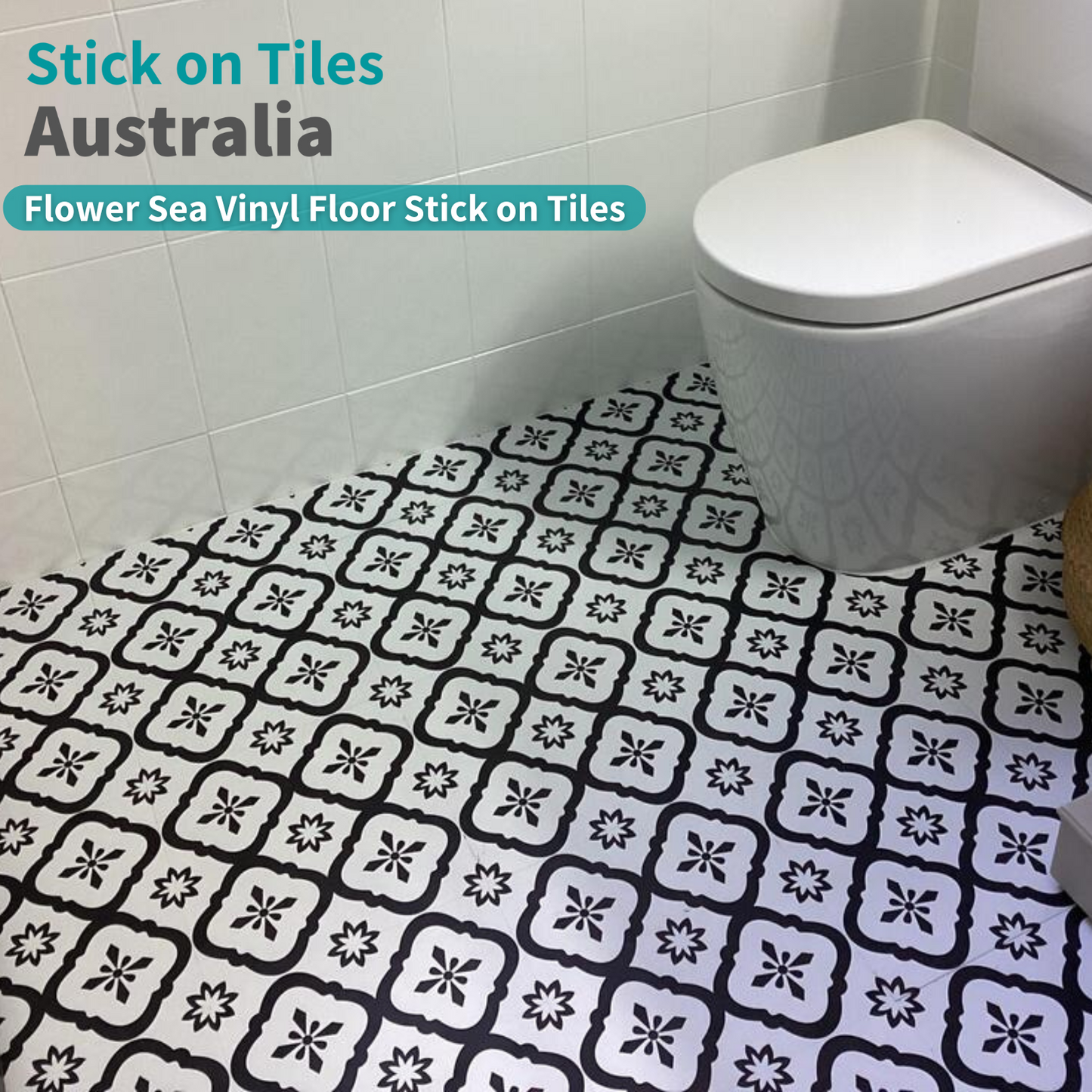 Vinyl Floor Stick on Tile - Flower Sea