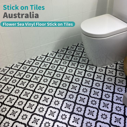 Vinyl Floor Stick on Tile - Flower Sea