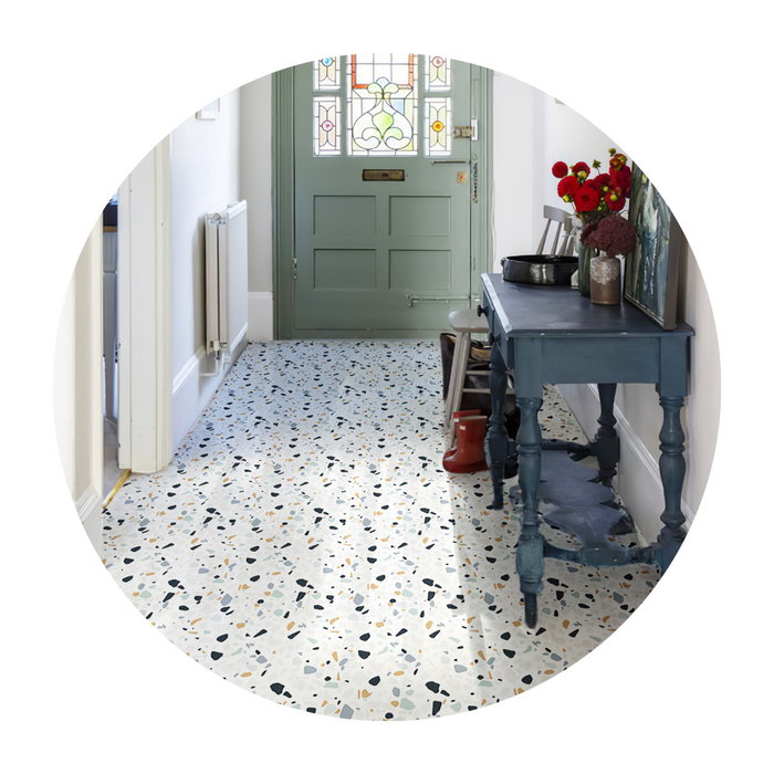 Finishing vinyl floor tile installation