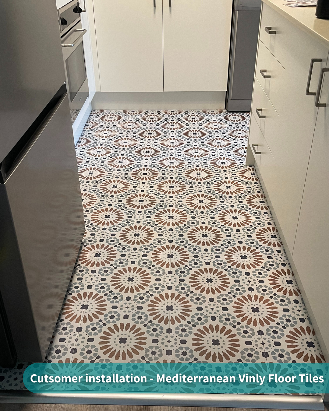 Vinyl Floor Stick on Tile - Mediterranean