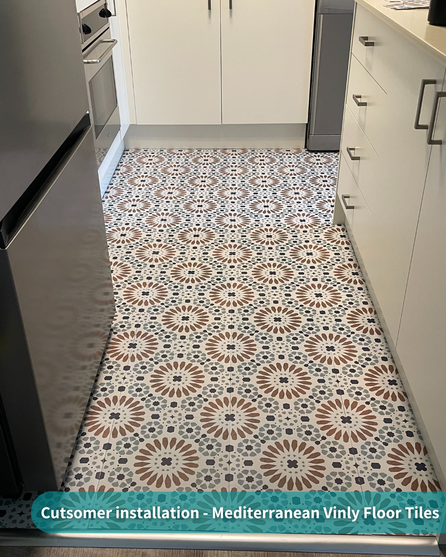 Vinyl Floor Stick on Tile - Mediterranean