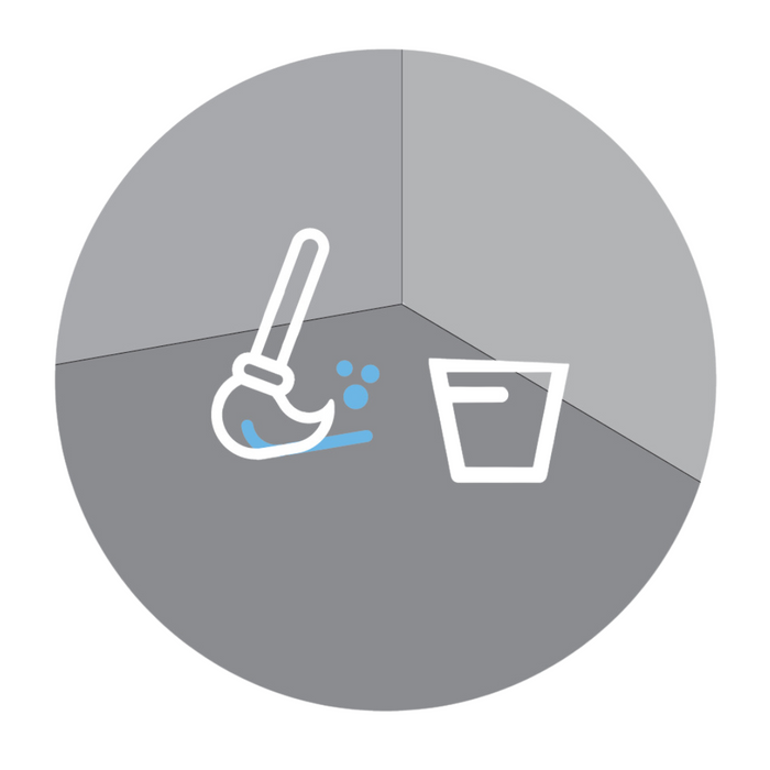 Cleaning the surface before installing vinyl floor tiles