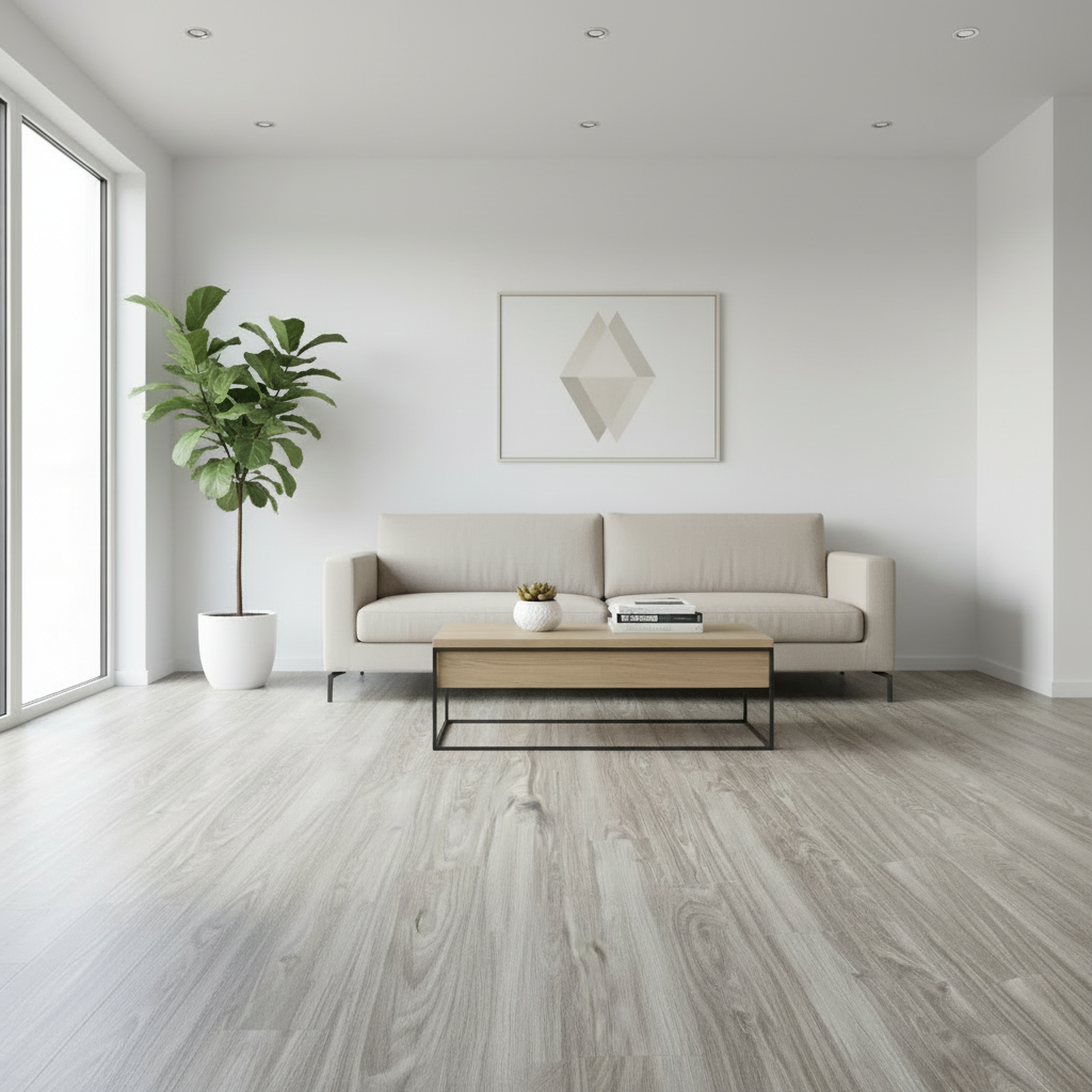Vinyl Floor Planks Stick on Tile - Cool Light Grey