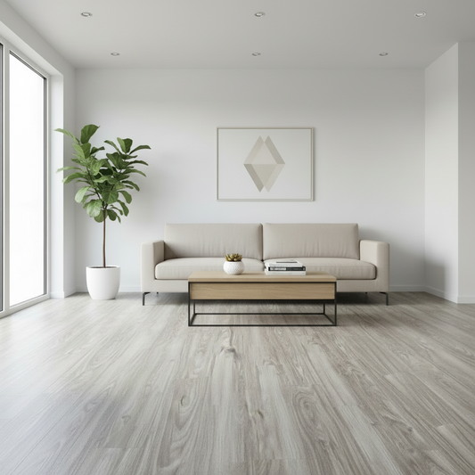 Vinyl Floor Planks Stick on Tile - Cool Light Grey