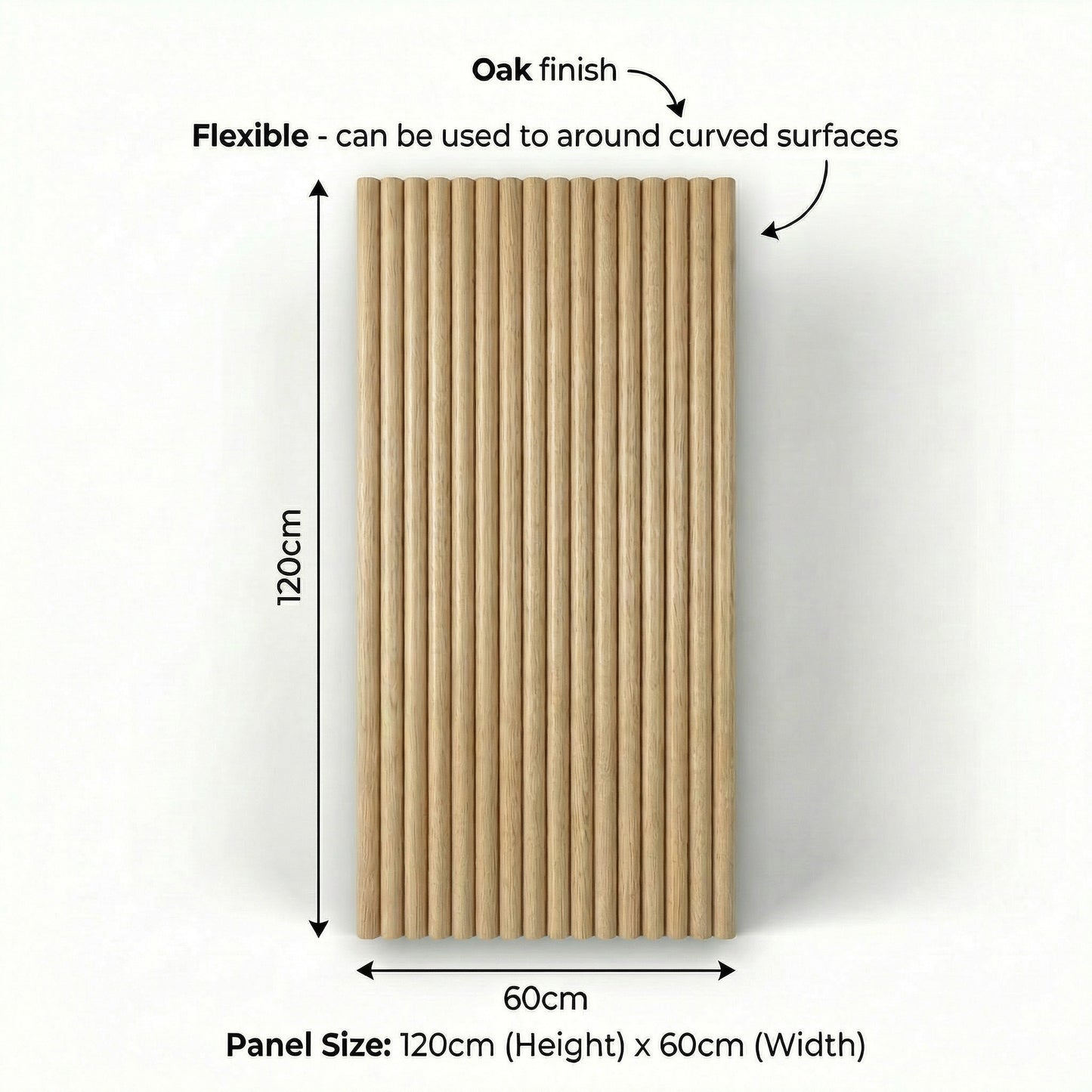 Demi Round Timber Panels - Oak Grain