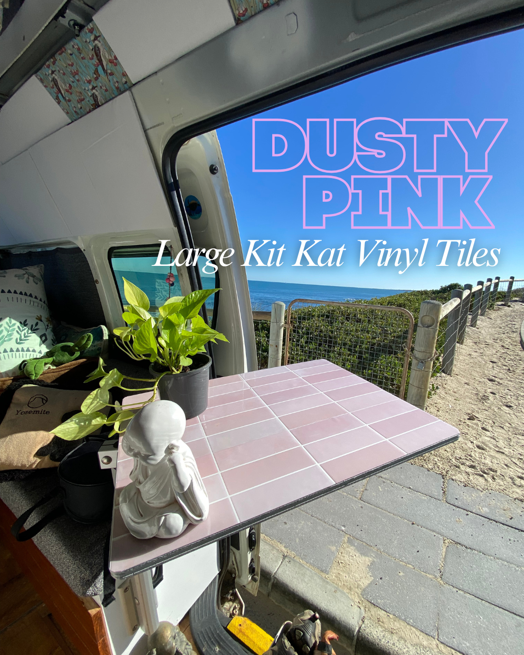 Large Kit Kat Stick on Tile - Dusty Pink