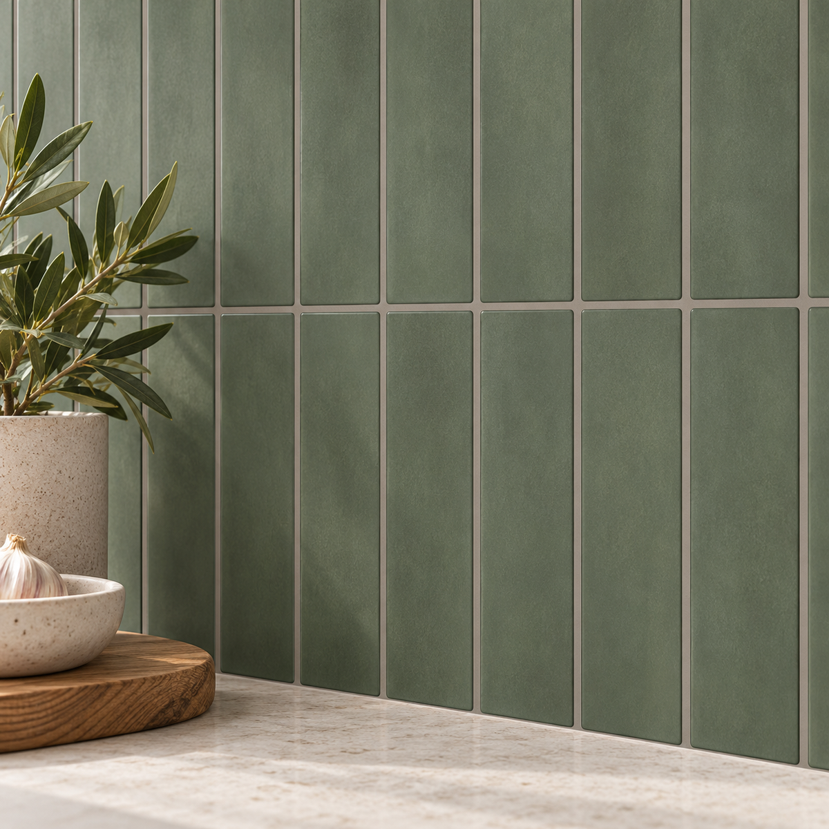 Large Kit Kat Stick on Tile - Fern Green