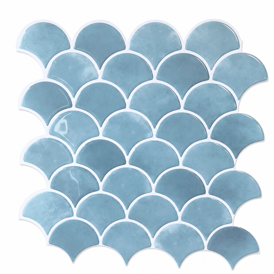 Fish Scale Stick on Tile - Turquoise