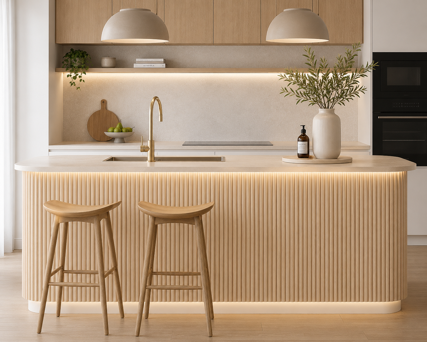 Demi Round Timber Panels - Oak Grain
