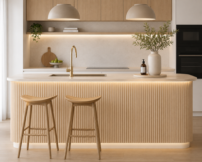 Demi Round Timber Panels - Oak Grain