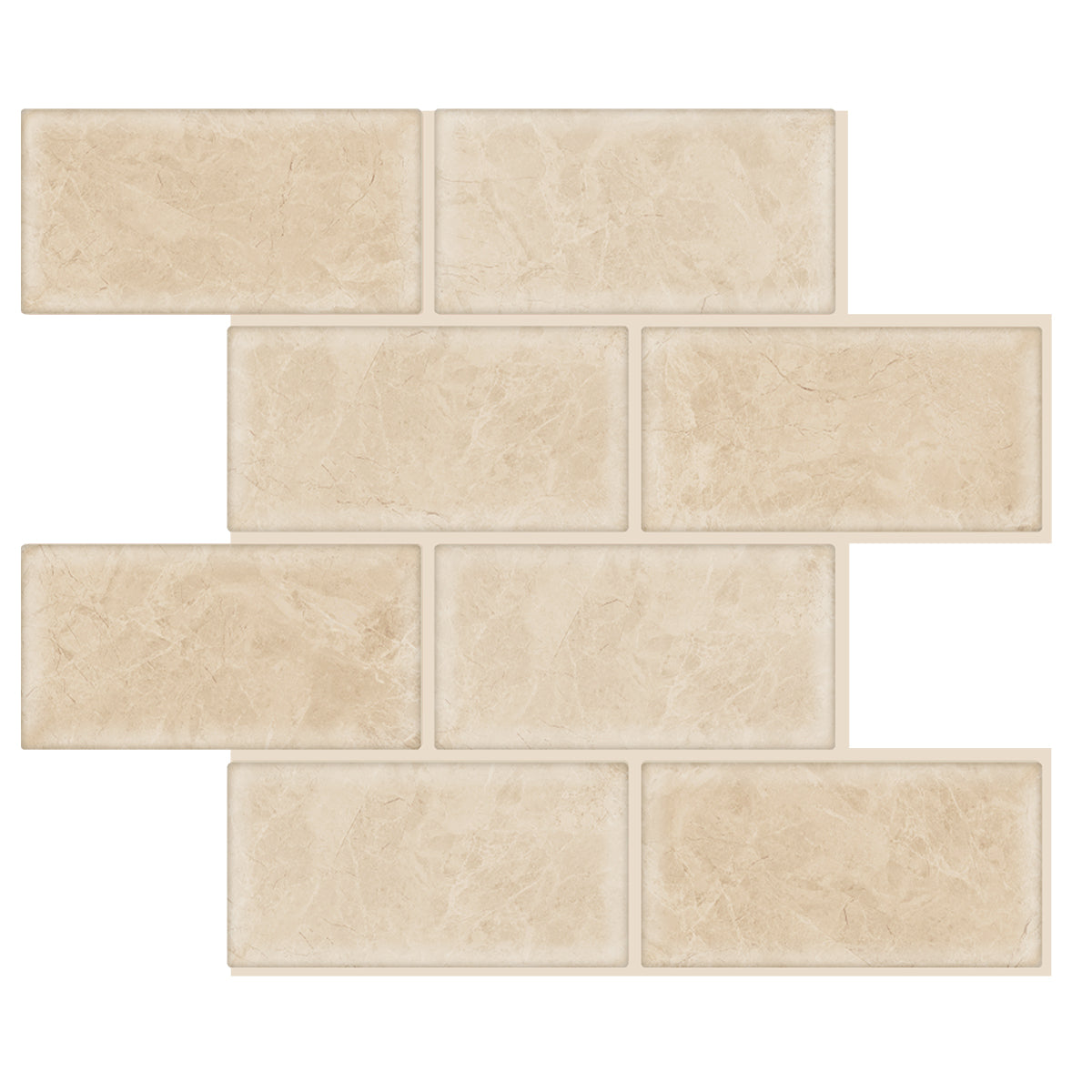 Subway Stick on Tile - Stone Marble