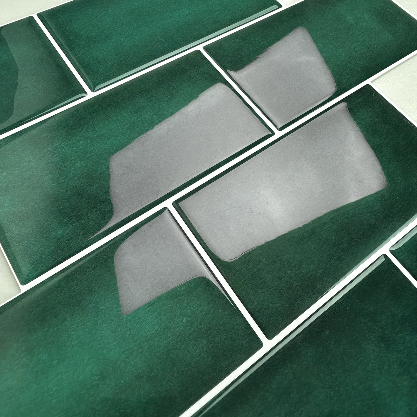 Subway Stick on Tile - Turquoise Green