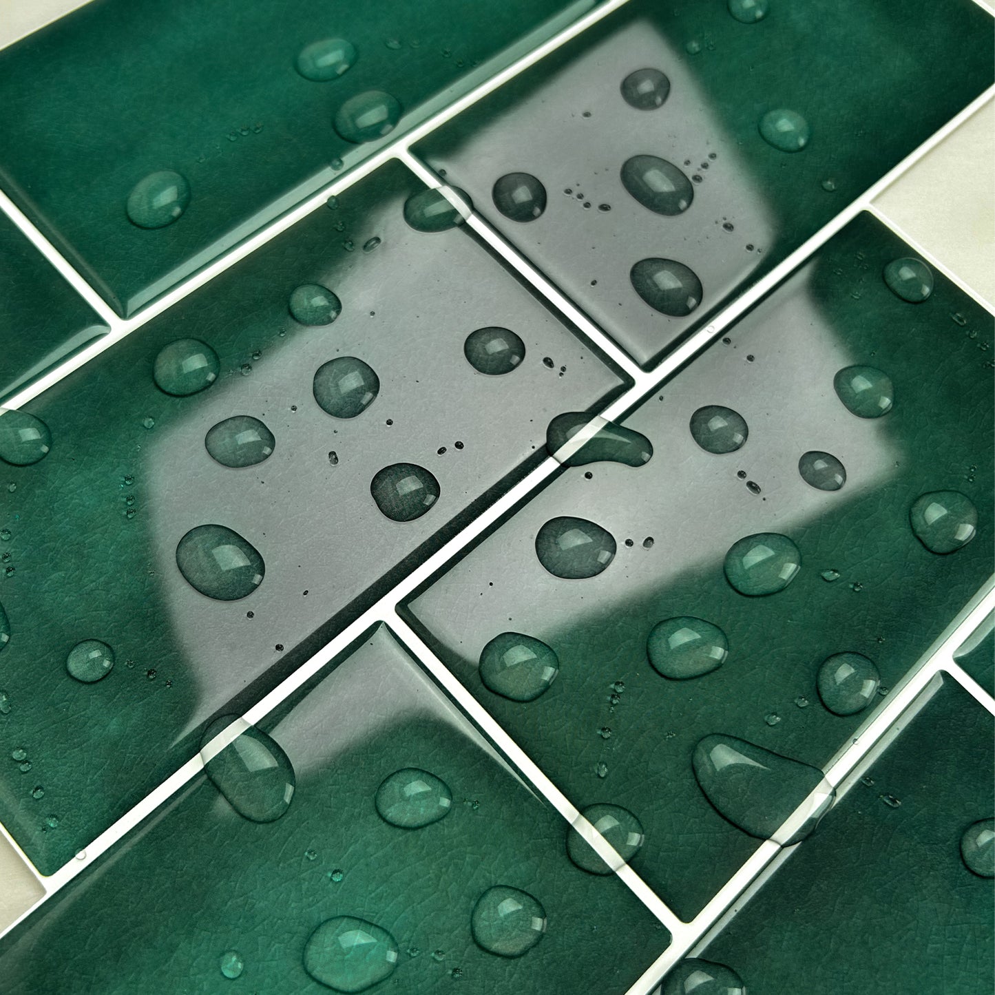 Subway Stick on Tile - Turquoise Green