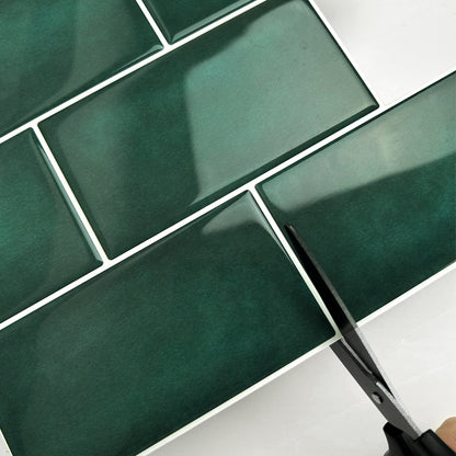 Subway Stick on Tile - Turquoise Green