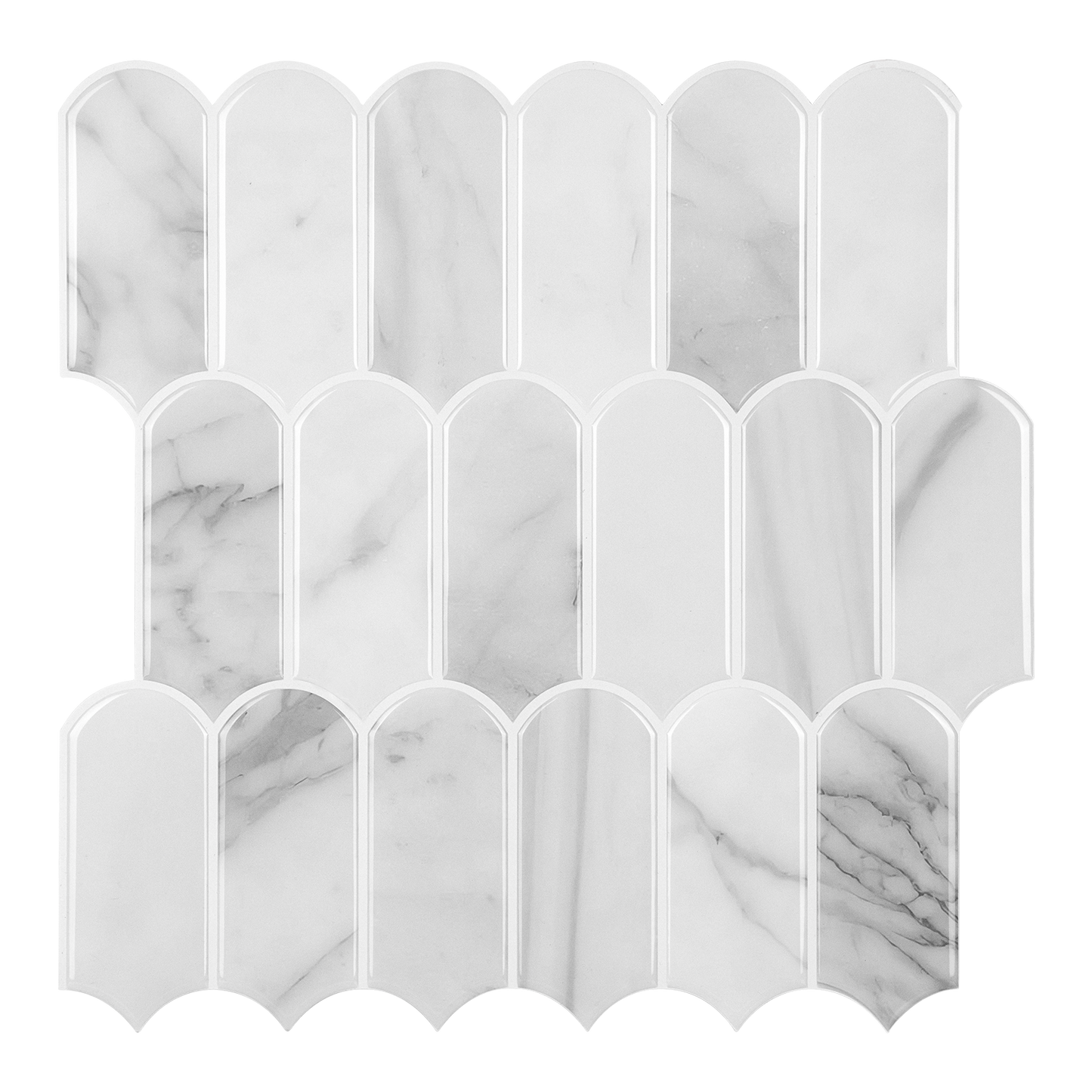Feather Stick on Tile - Grey Marble