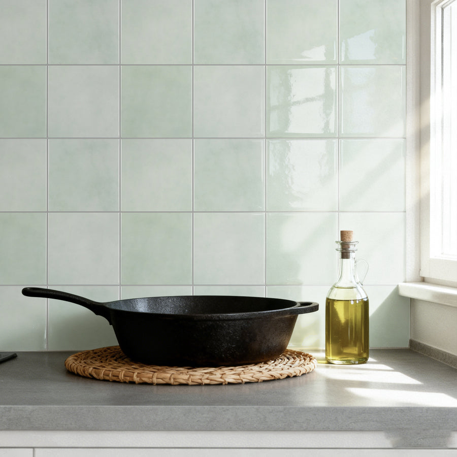 Large Square Stick on Tile - Soft Blue