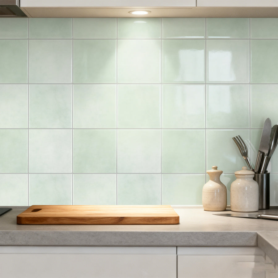 Large Square Stick on Tile - Soft Blue