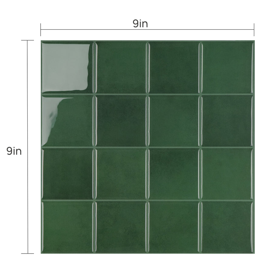 Square Stick on Tile - Dark Green