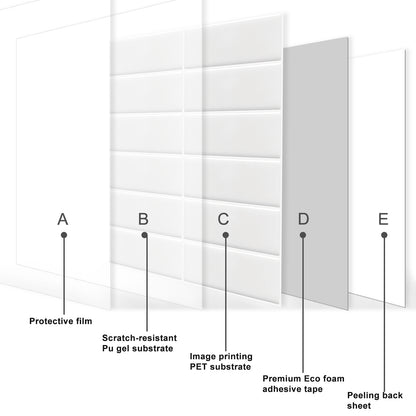 Large Kit Kat Stick on Tile - All White